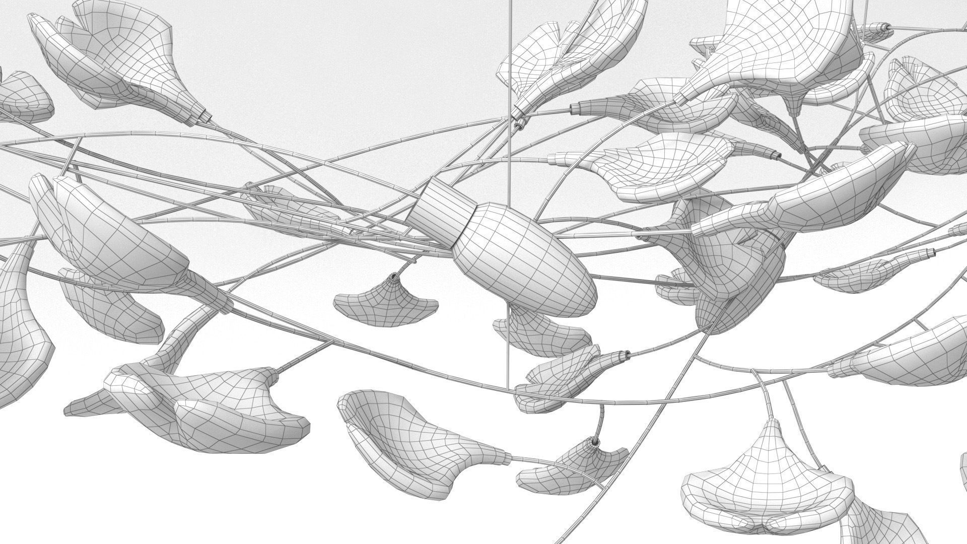 Stylized leaves lamp 3D model_10