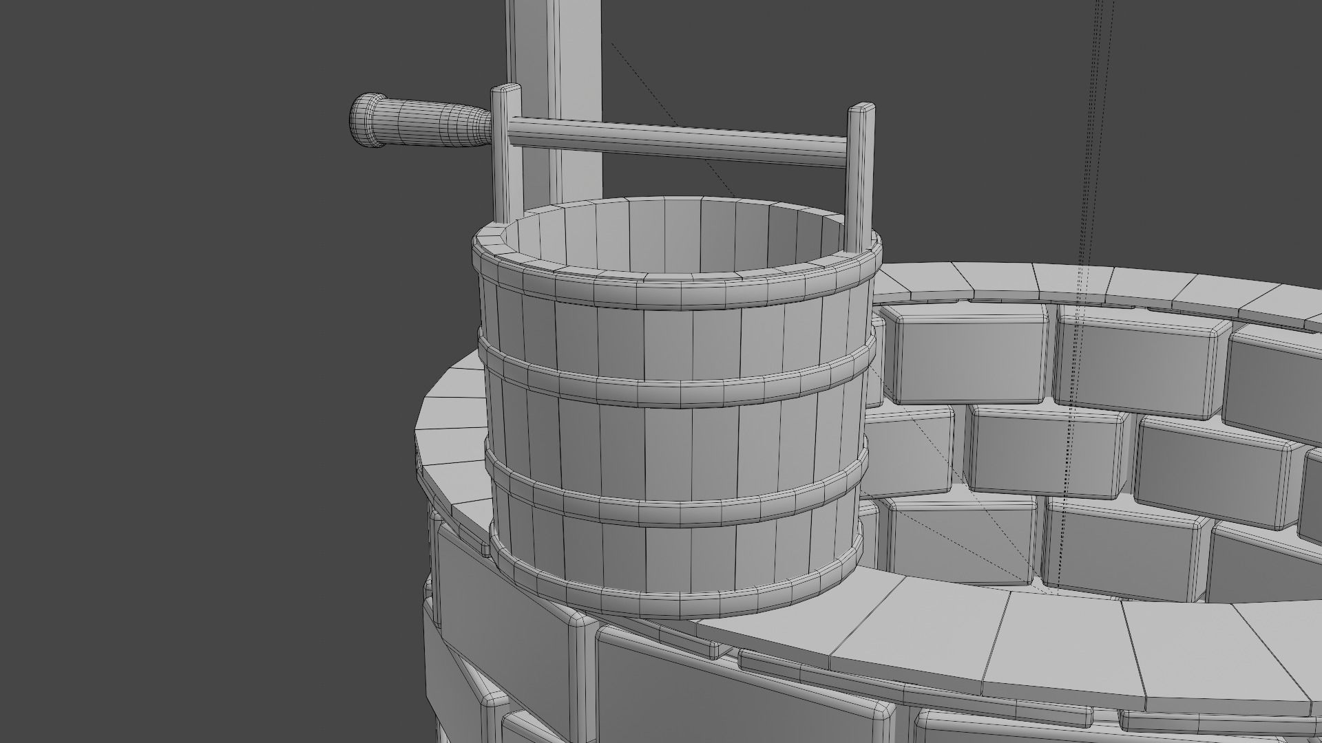 Water Well Low-poly 3D model_13