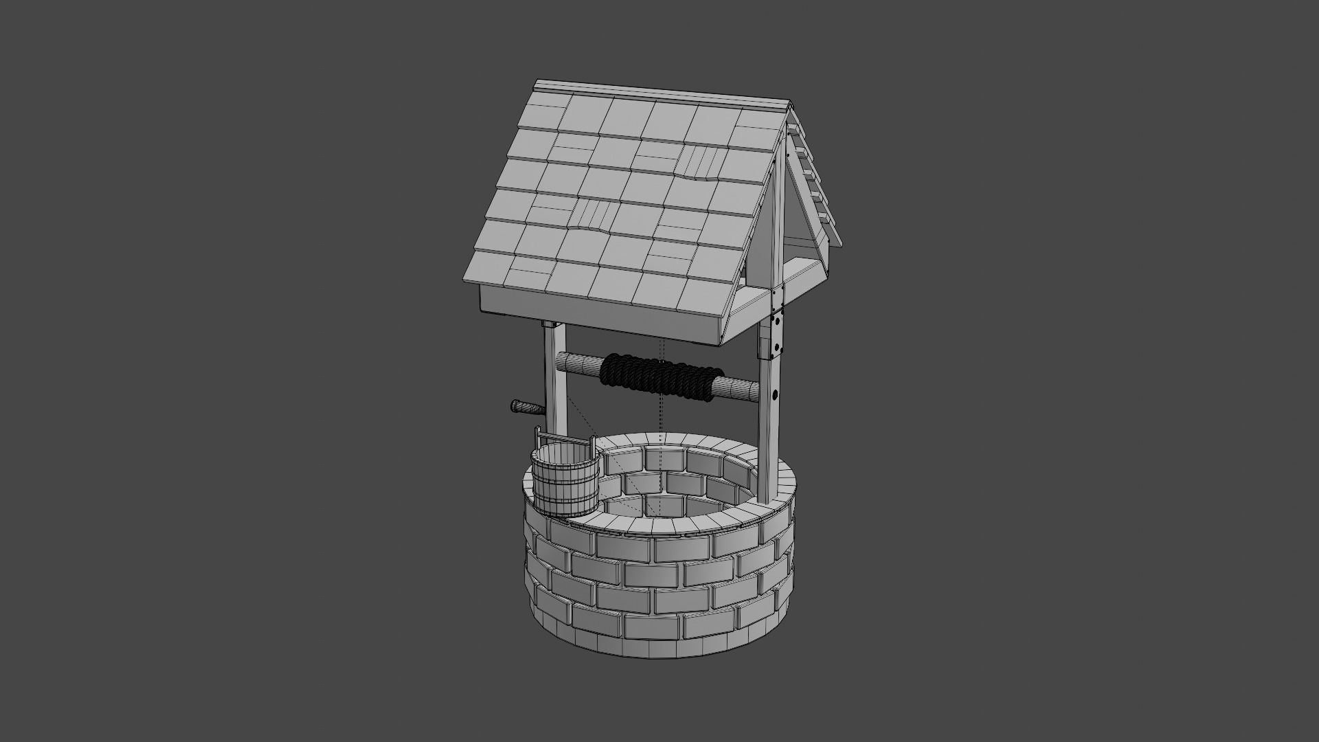 Water Well Low-poly 3D model_12