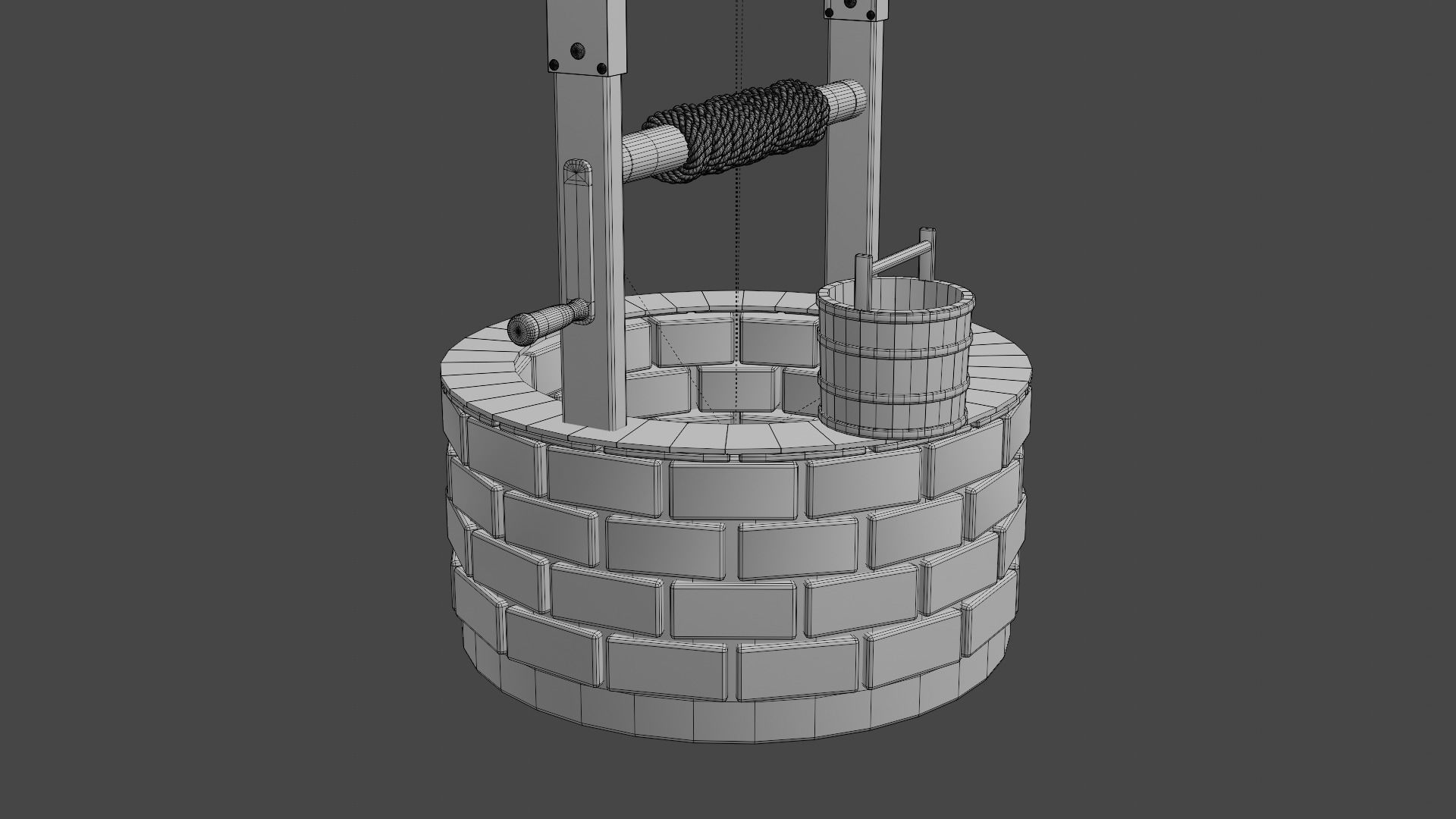 Water Well Low-poly 3D model_15