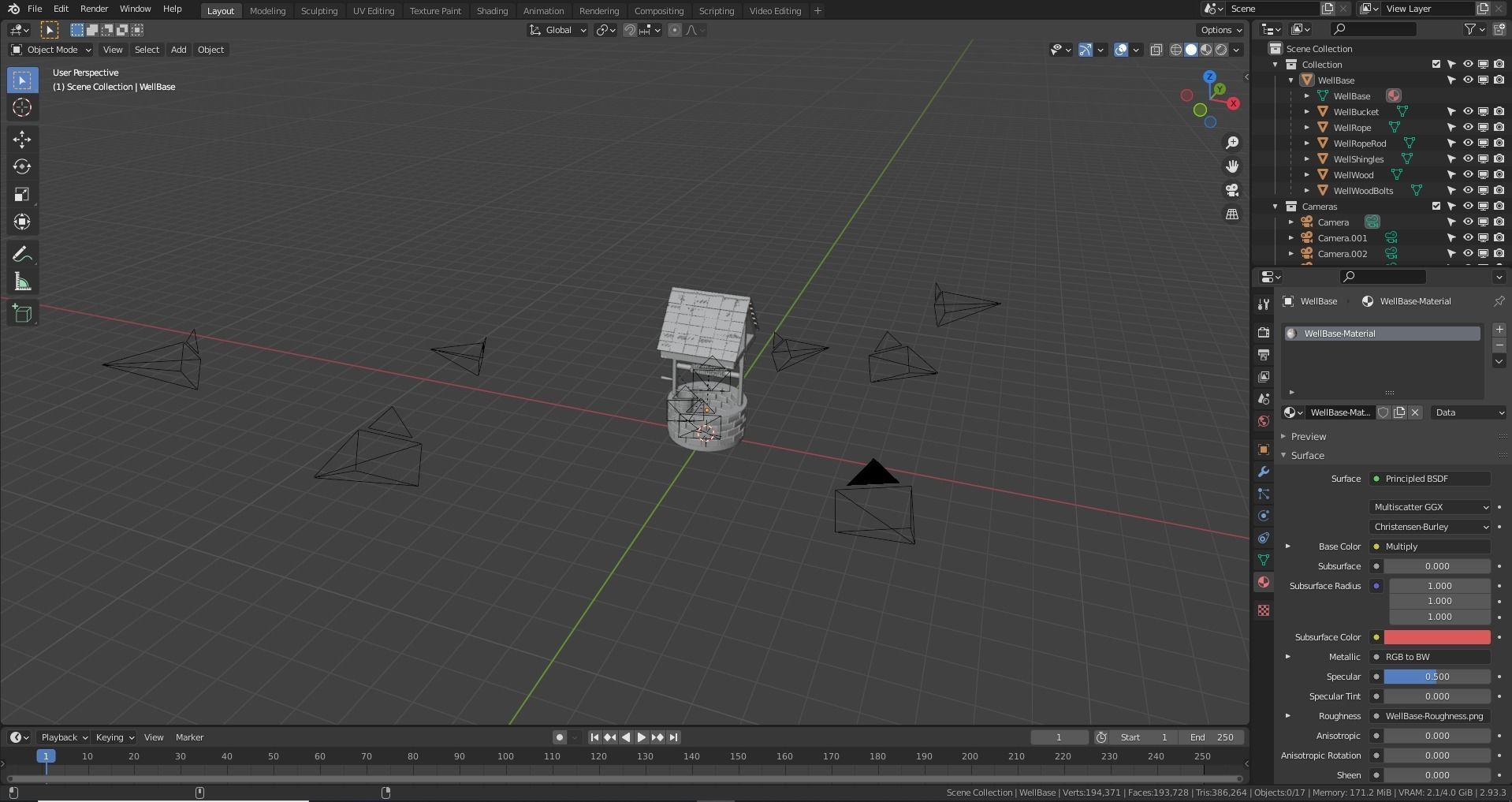 Water Well Low-poly 3D model_18