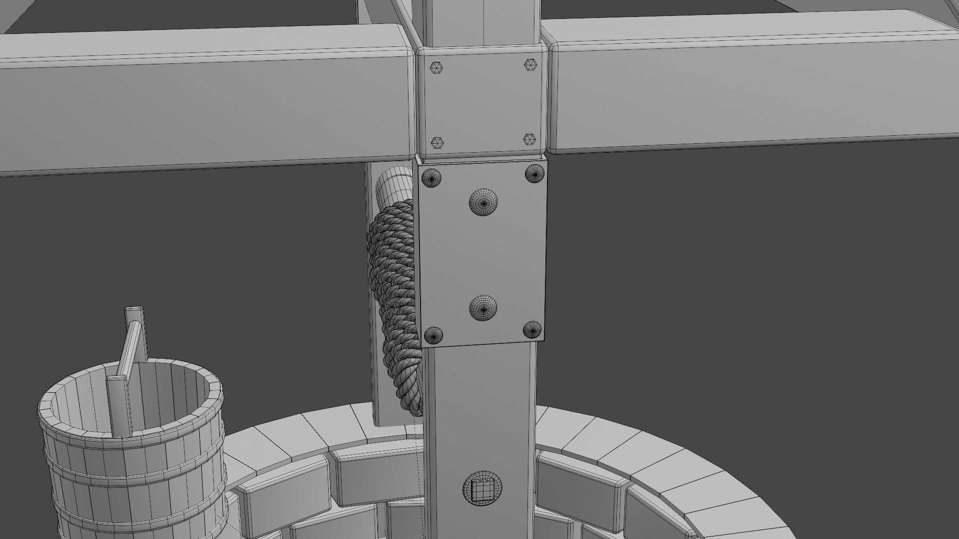 Water Well Low-poly 3D model_17