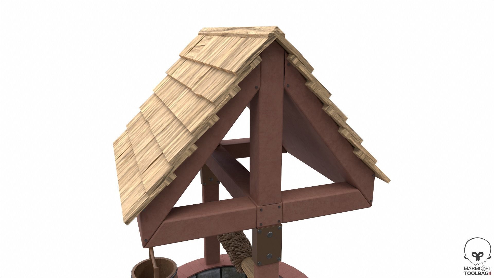 Water Well Low-poly 3D model_10