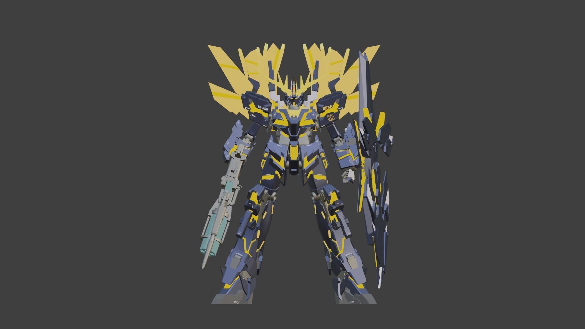 RX-0 N Unicorn Gundam 02 Banshee Norn 3D model_2