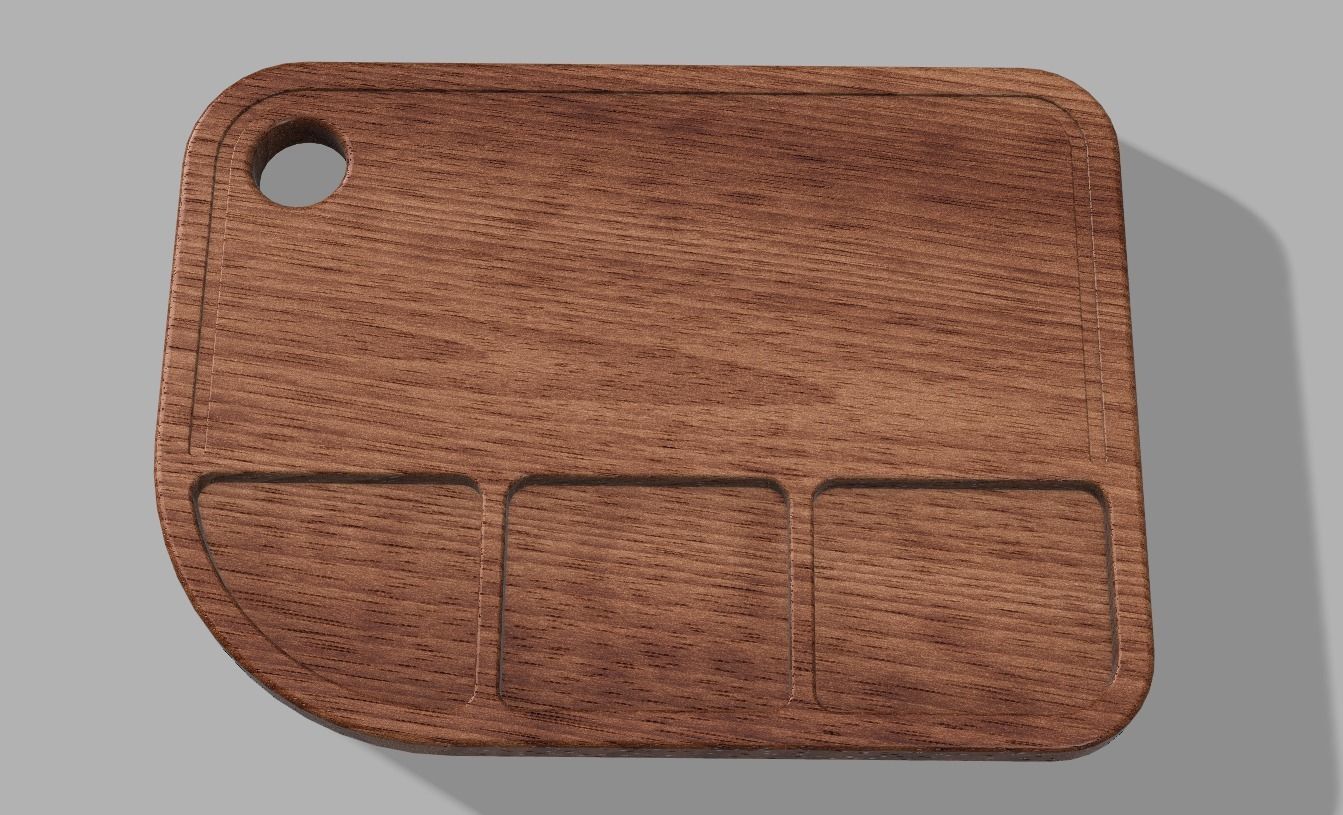 Cutting Board V1 - CNC files for Wood 3D model_2