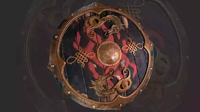 Round Viking Shield Copper