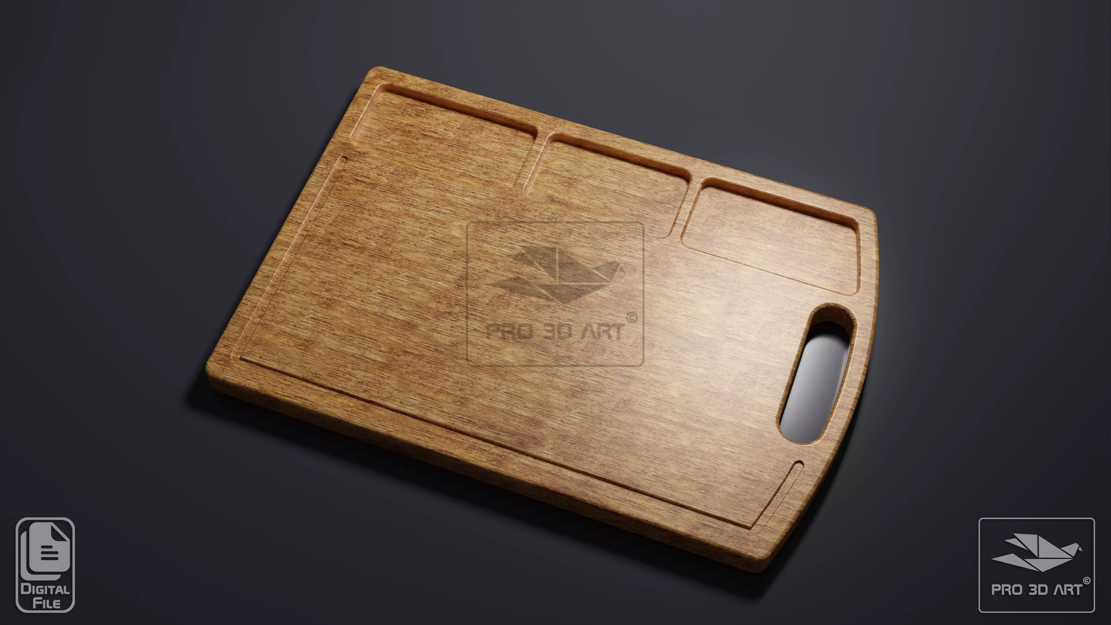  Cutting Board V2 - CNC files for Wood 3D model_0