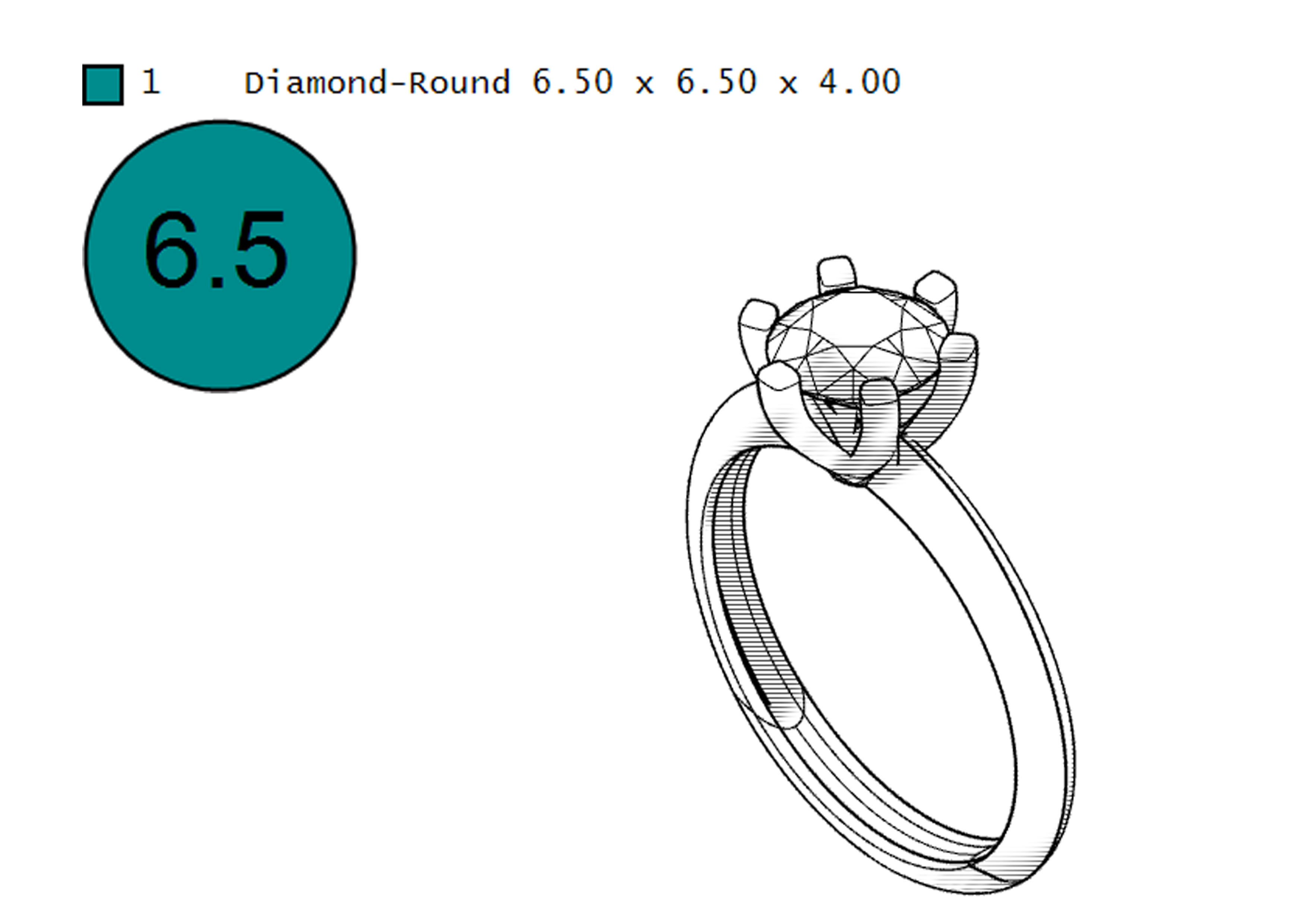 Solitaire ring 3D print model_5