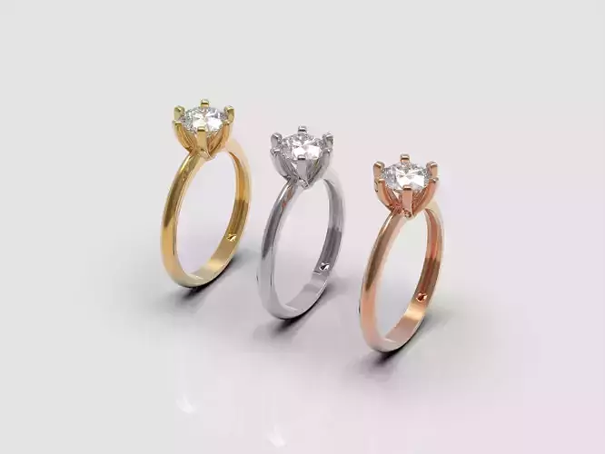 Solitaire ring 3D print model Solitaire ring 3D print model