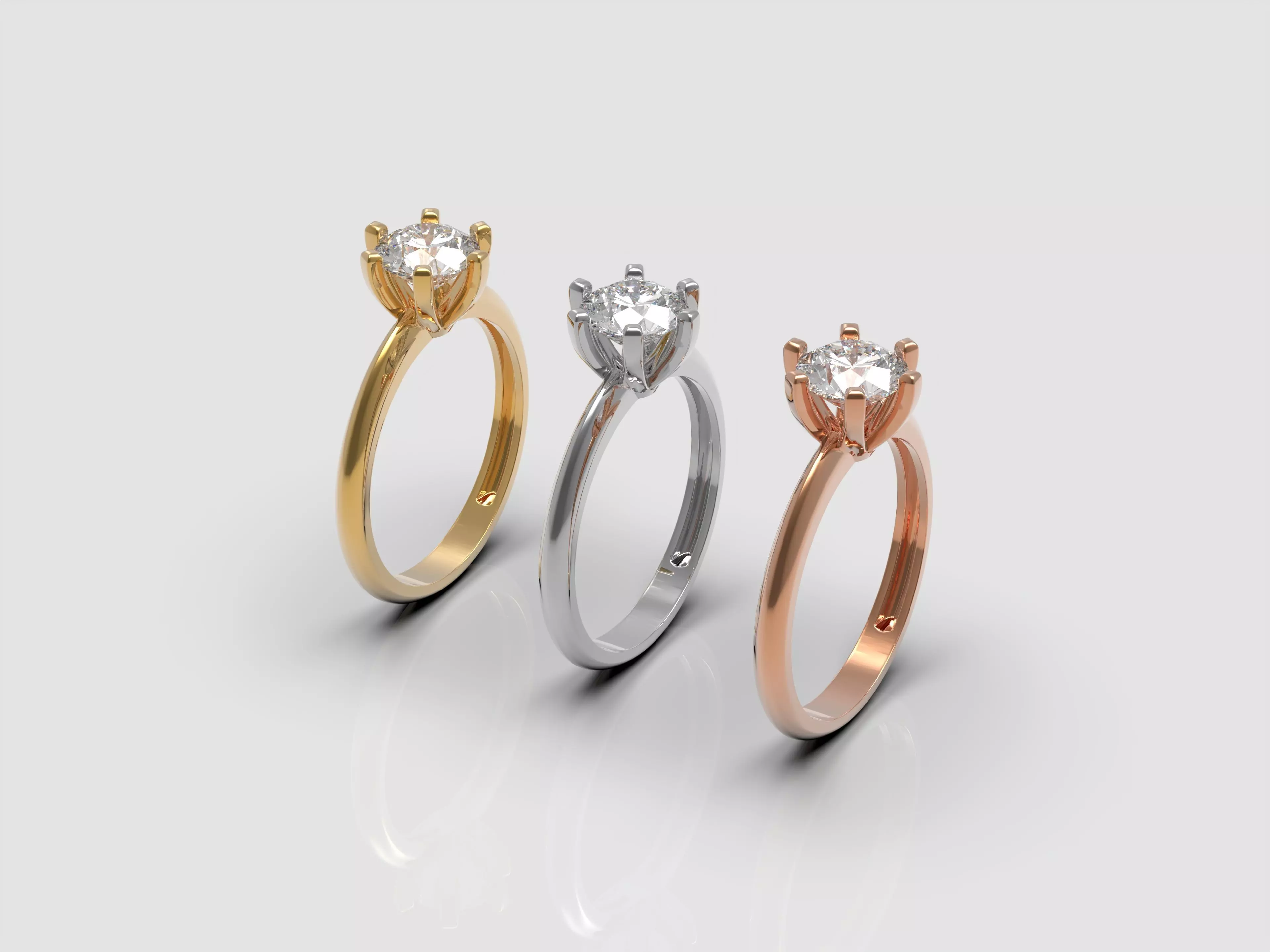 Solitaire ring 3D print model_0