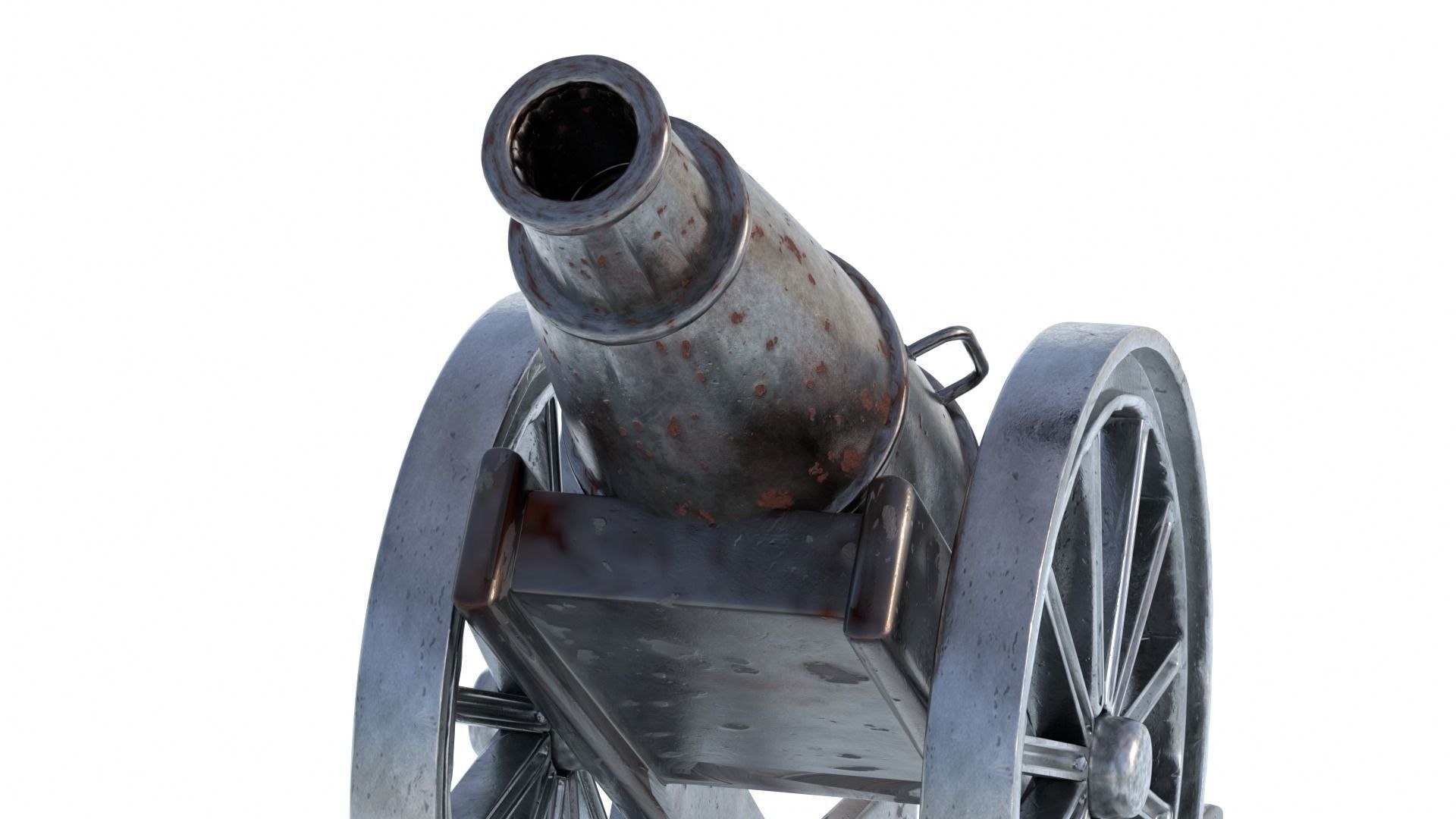 Old Rusty Cannon weaponry 3D model_3
