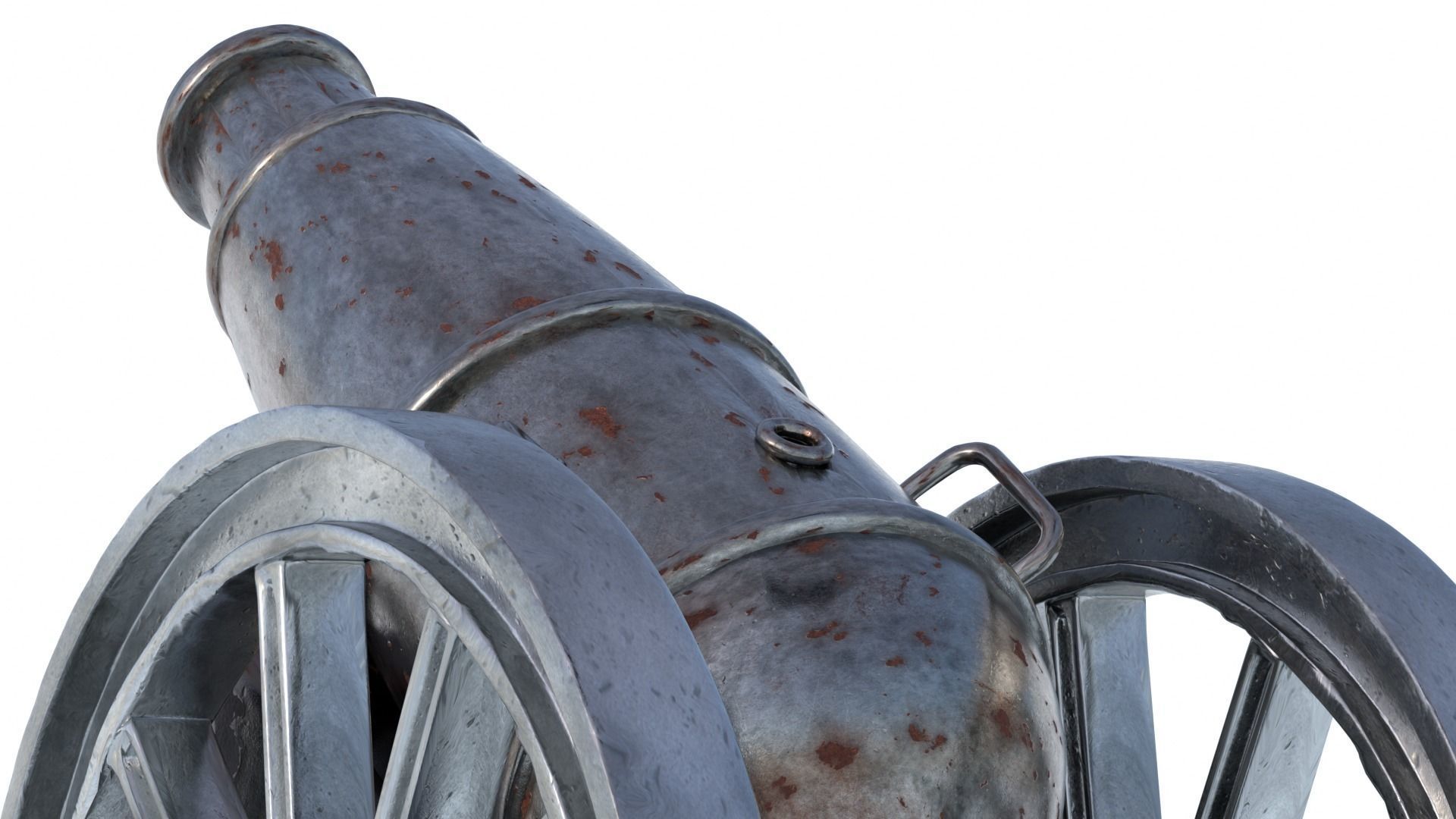 Old Rusty Cannon weaponry 3D model_5