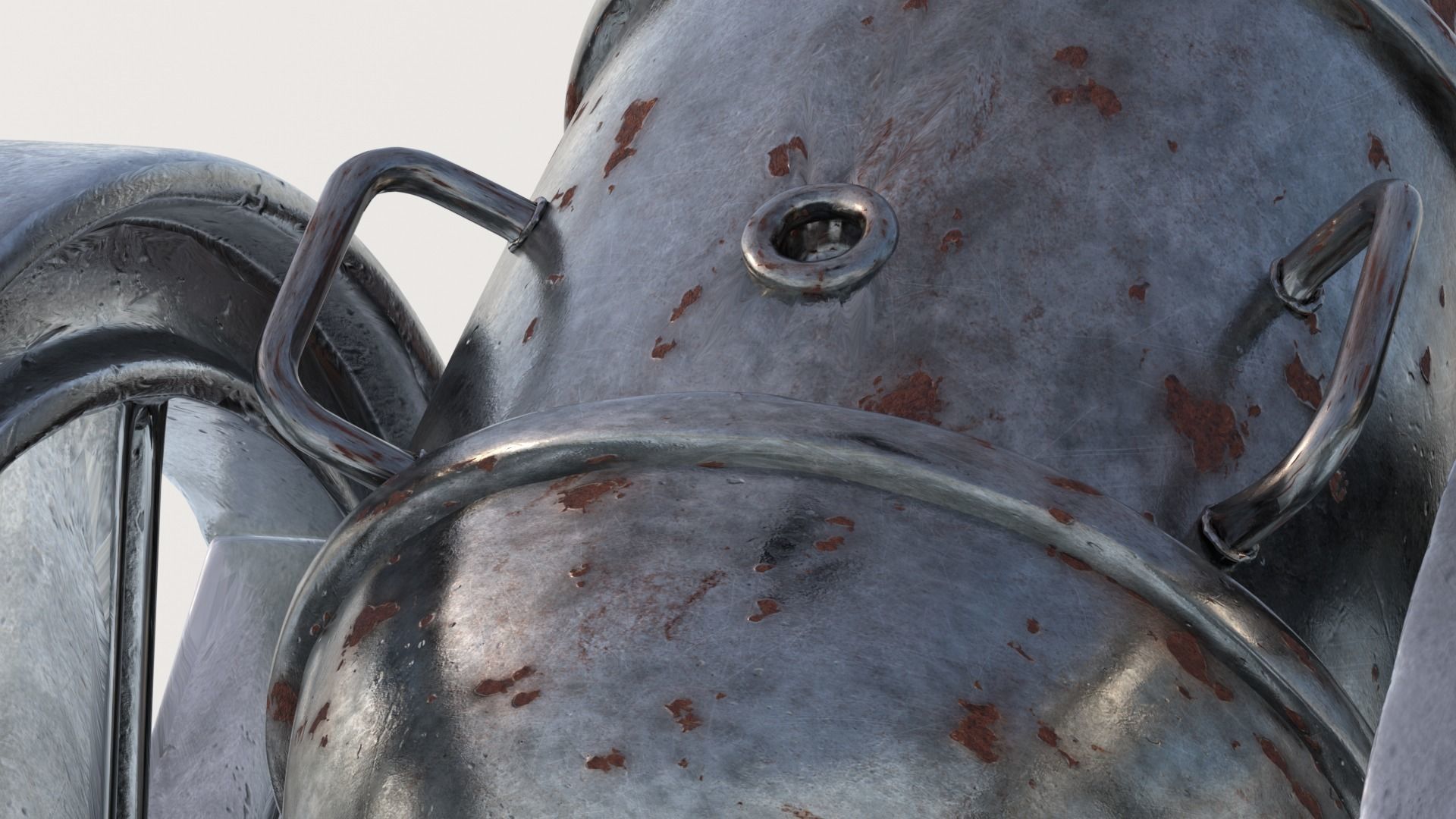 Old Rusty Cannon weaponry 3D model_2