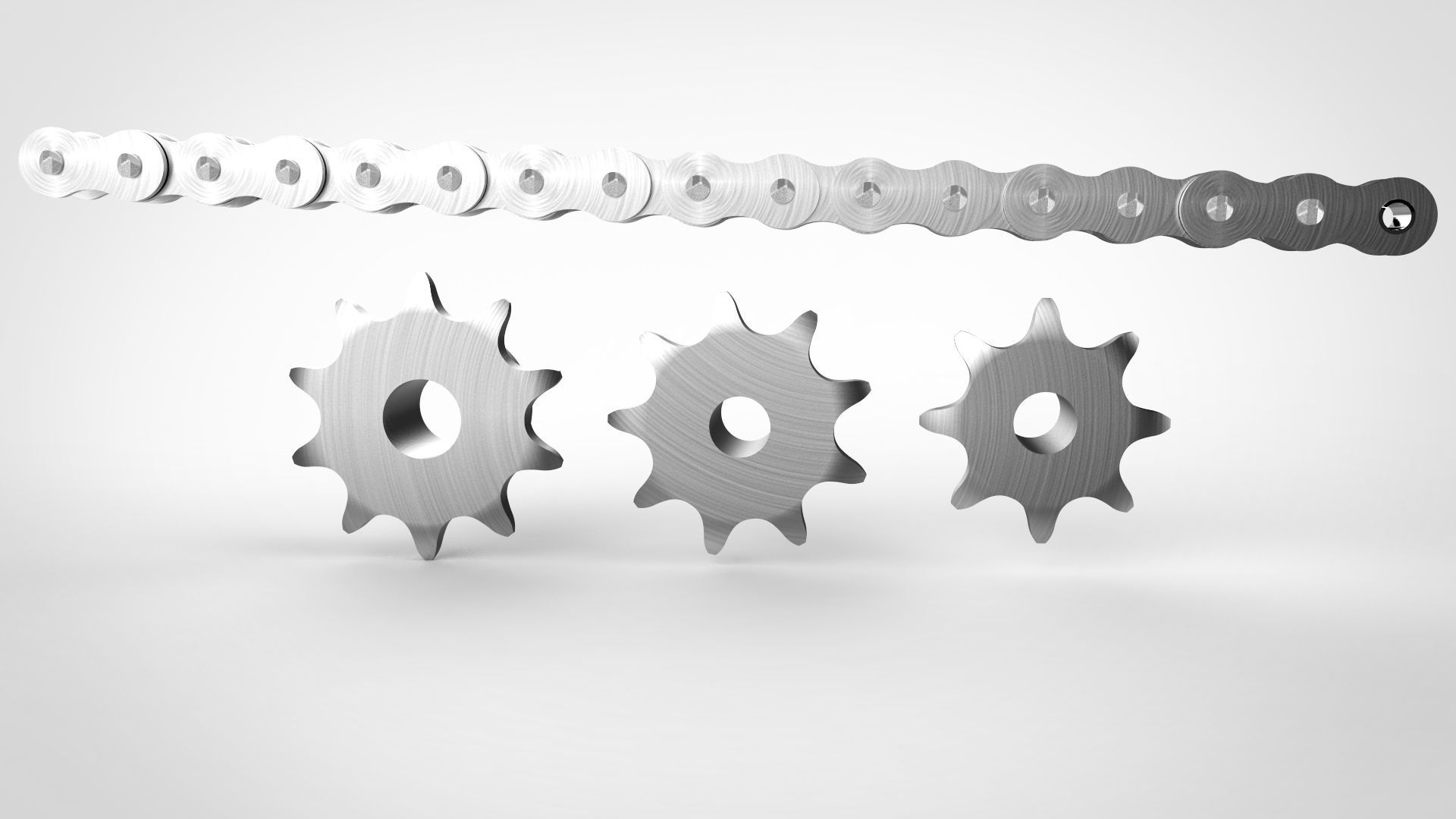 Sprockets 05B-1-2 DIN8187 Z8-Z10 3D model_1