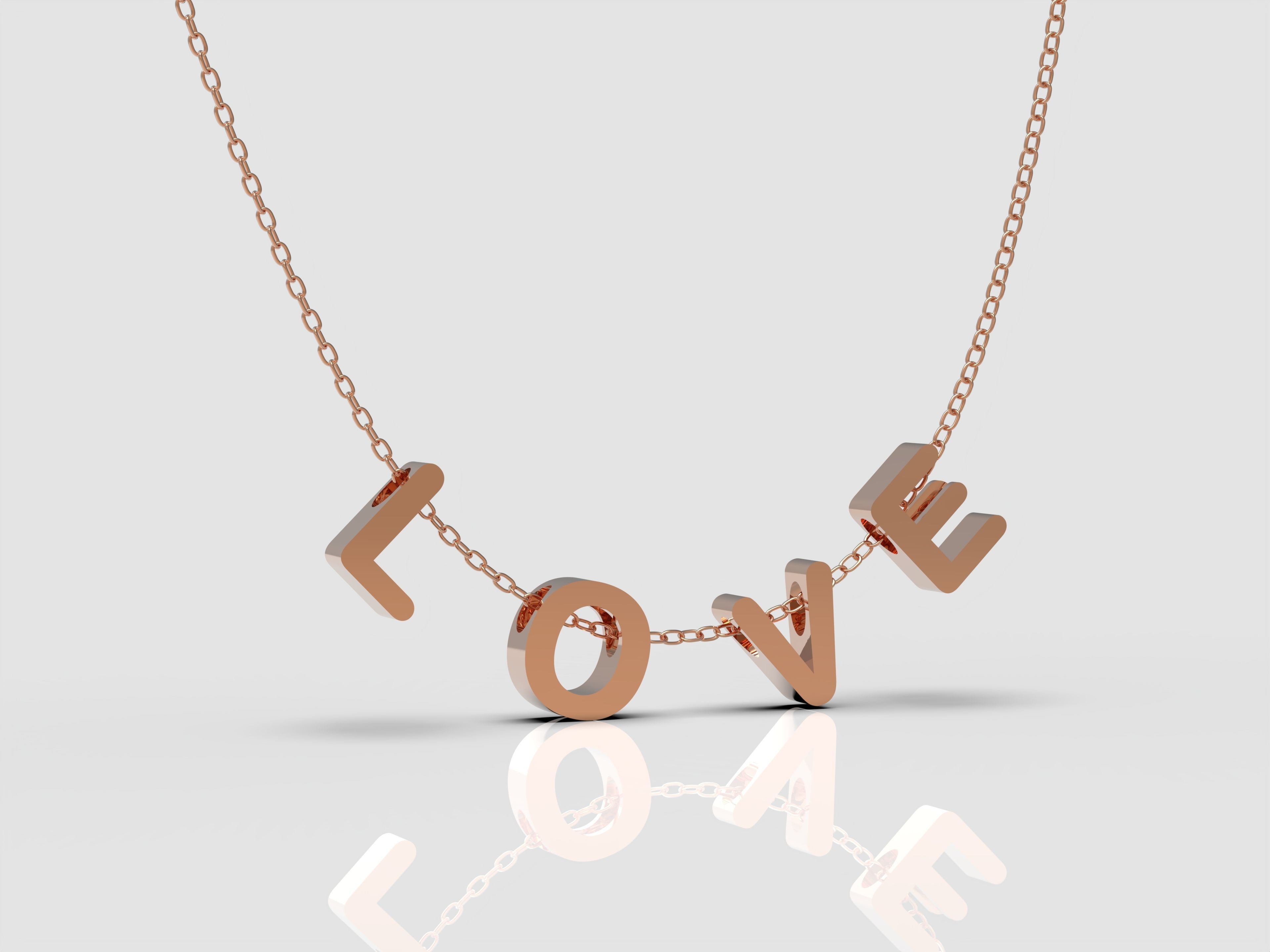 alphabets  pendants 3D print model_1