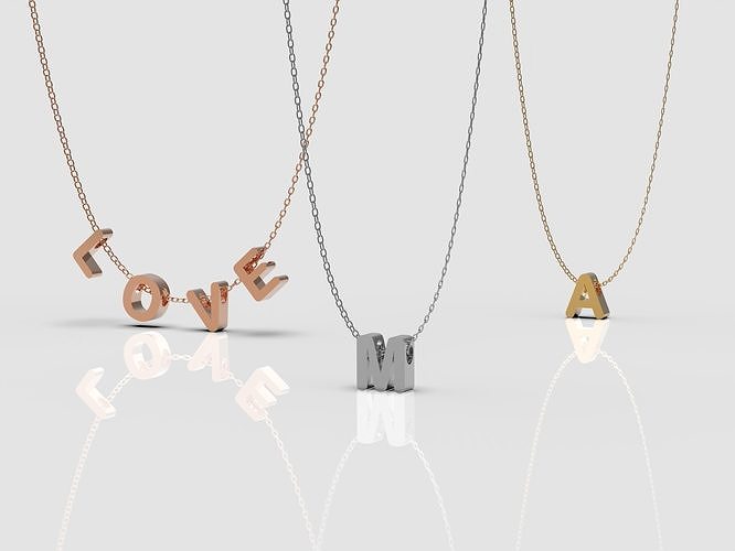 alphabets  pendants 3D print model