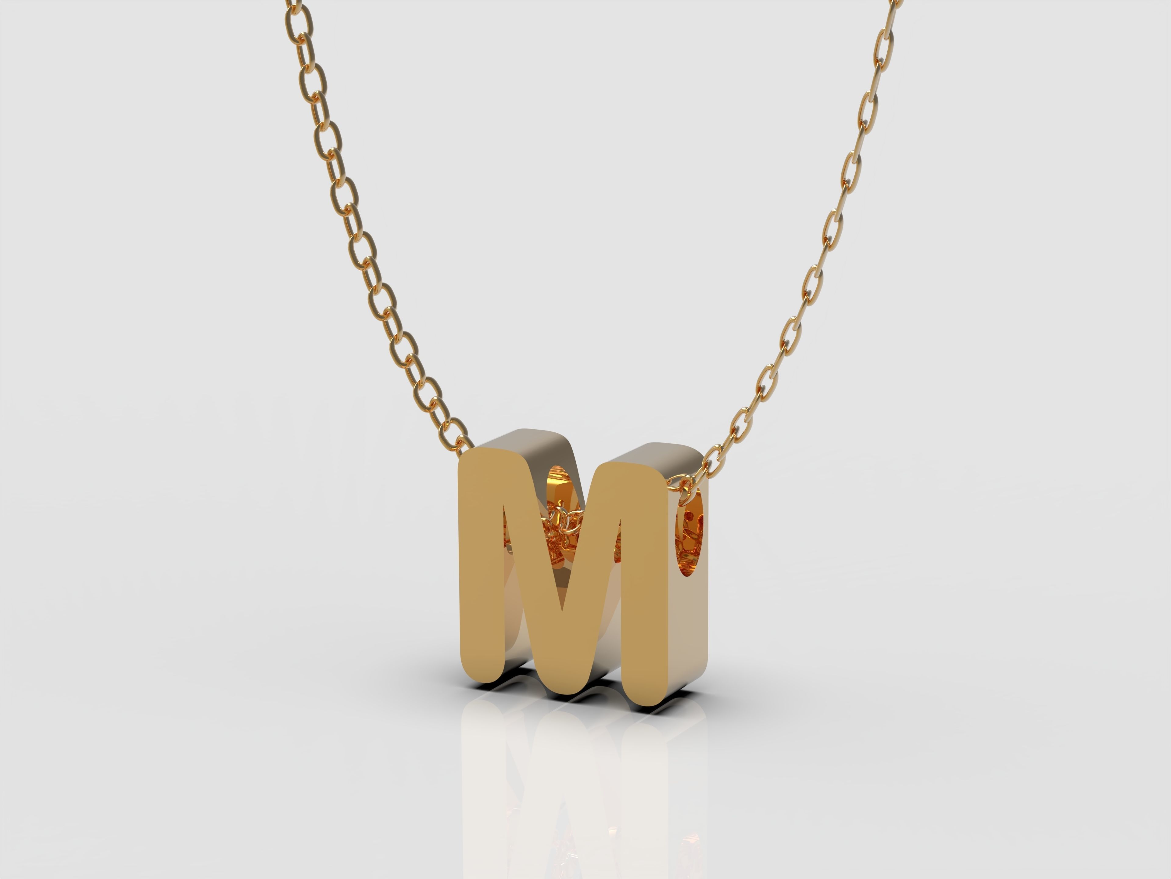 alphabets  pendants 3D print model_2