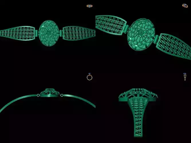 Bracelet 7 emerald and diamond