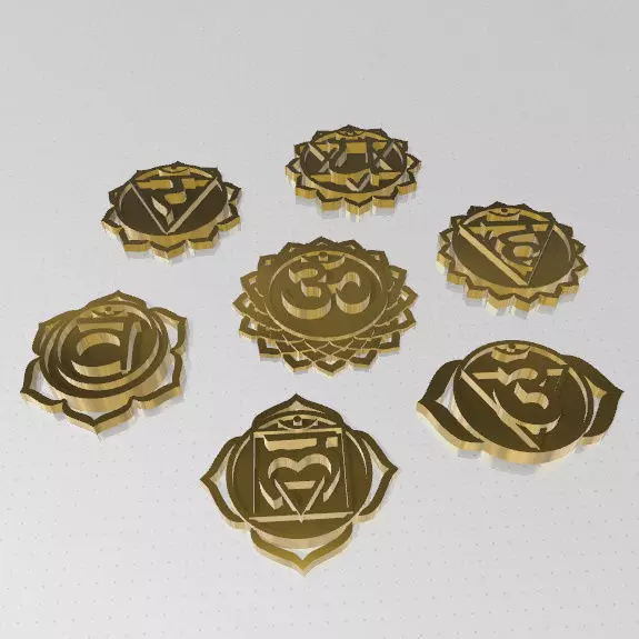 7 Chakras metal logo 3D print model_0