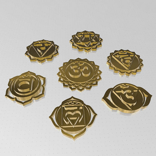 7 Chakras metal logo 3D print model