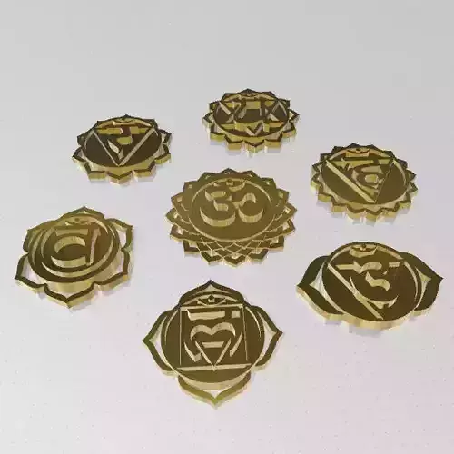 7 Chakras metal logo 3D print model