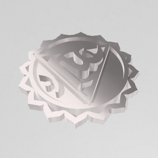 7 Chakras metal logo 3D print model_11