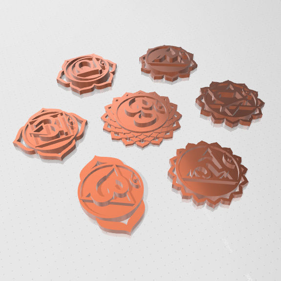 7 Chakras metal logo 3D print model_32