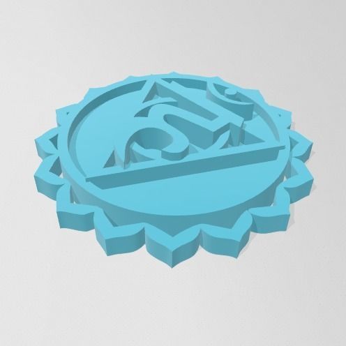 7 Chakras metal logo 3D print model_10