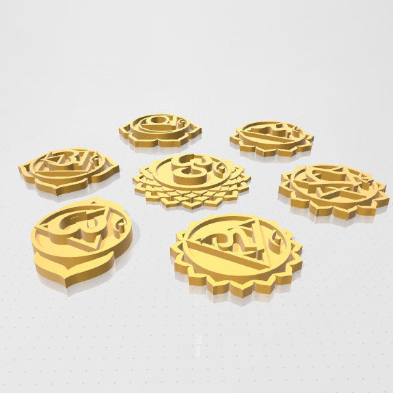 7 Chakras metal logo 3D print model_25
