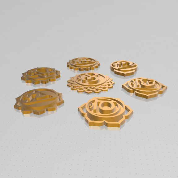 7 Chakras metal logo 3D print model_19