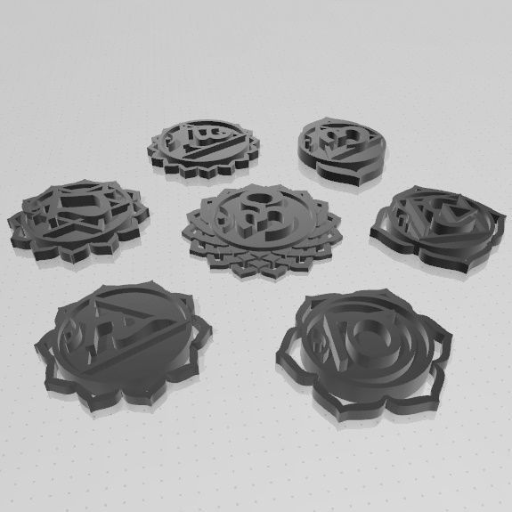 7 Chakras metal logo 3D print model_24