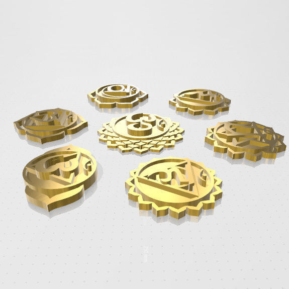 7 Chakras metal logo 3D print model_31