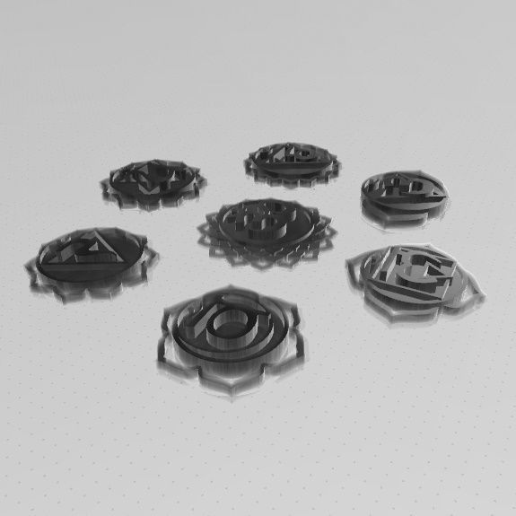 7 Chakras metal logo 3D print model_20