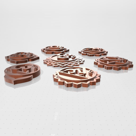 7 Chakras metal logo 3D print model_23