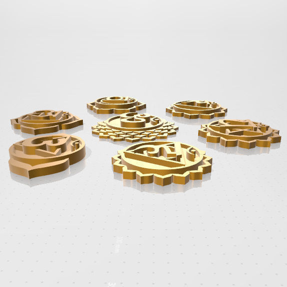 7 Chakras metal logo 3D print model_26