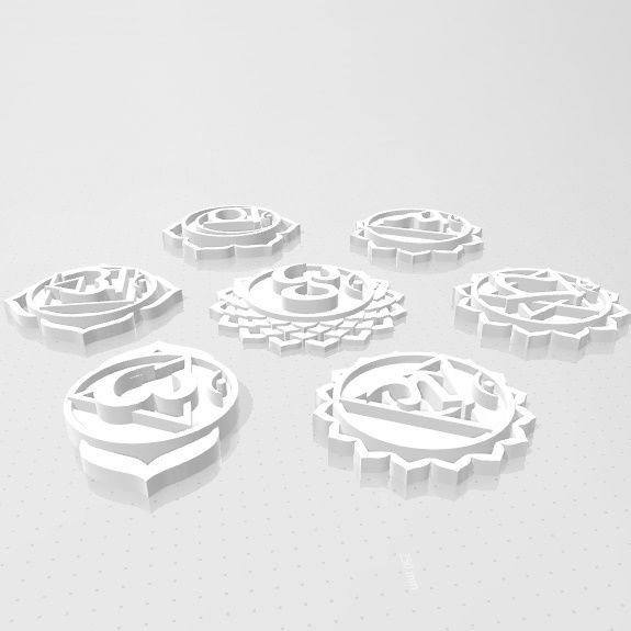 7 Chakras metal logo 3D print model_29