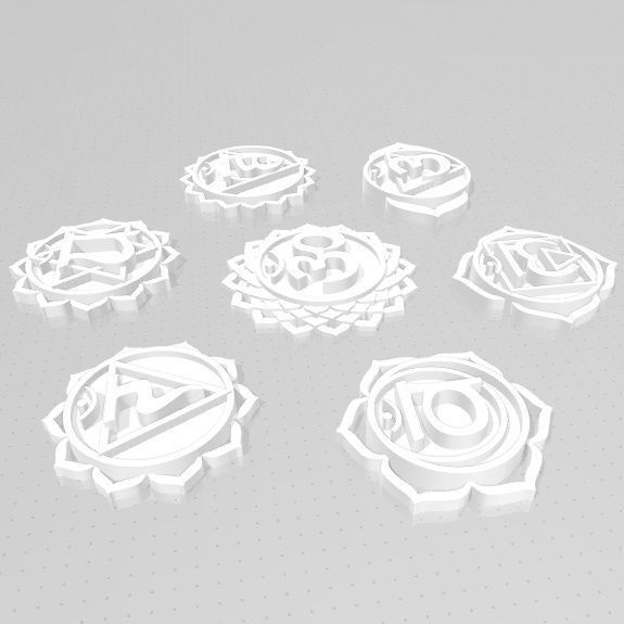 7 Chakras metal logo 3D print model_17