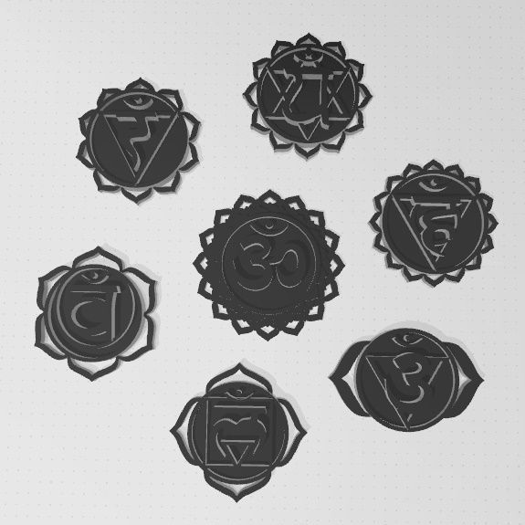 7 Chakras metal logo 3D print model_18