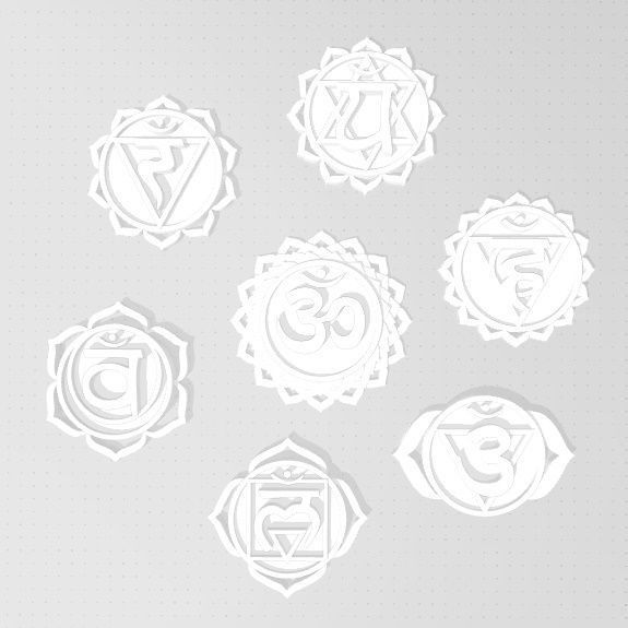 7 Chakras metal logo 3D print model_21