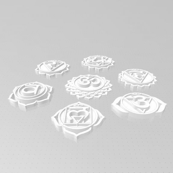 7 Chakras metal logo 3D print model_16