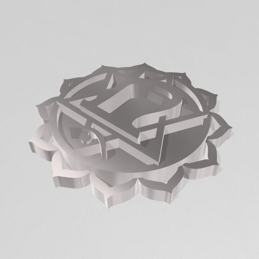 7 Chakras metal logo 3D print model_9