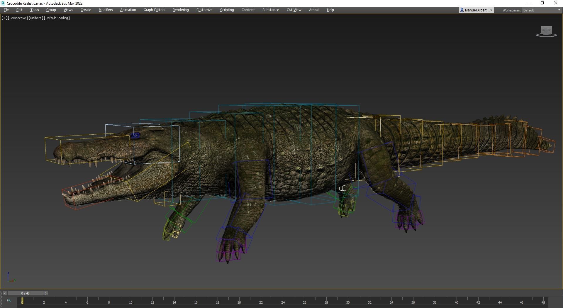 Realistic Crocodile - Alligator Low-poly 3D model_10