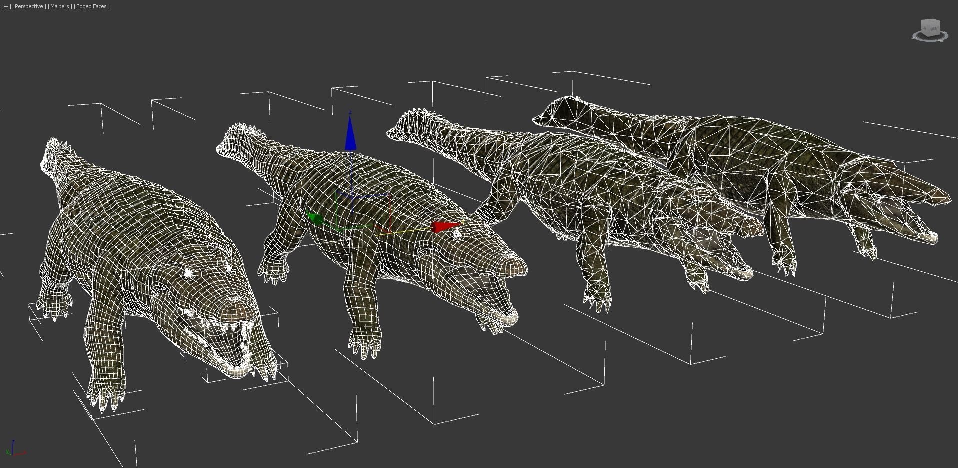 Realistic Crocodile - Alligator Low-poly 3D model_8