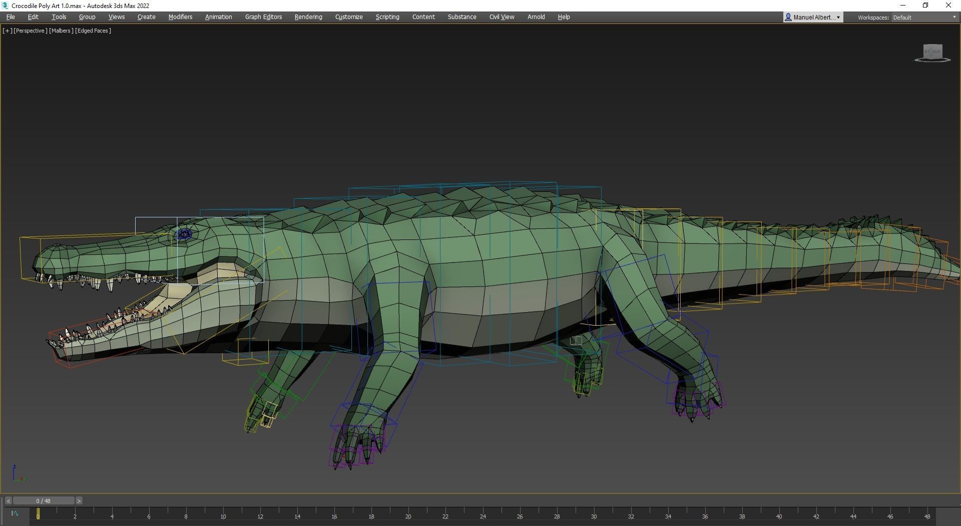 Realistic Crocodile - Alligator Low-poly 3D model_11