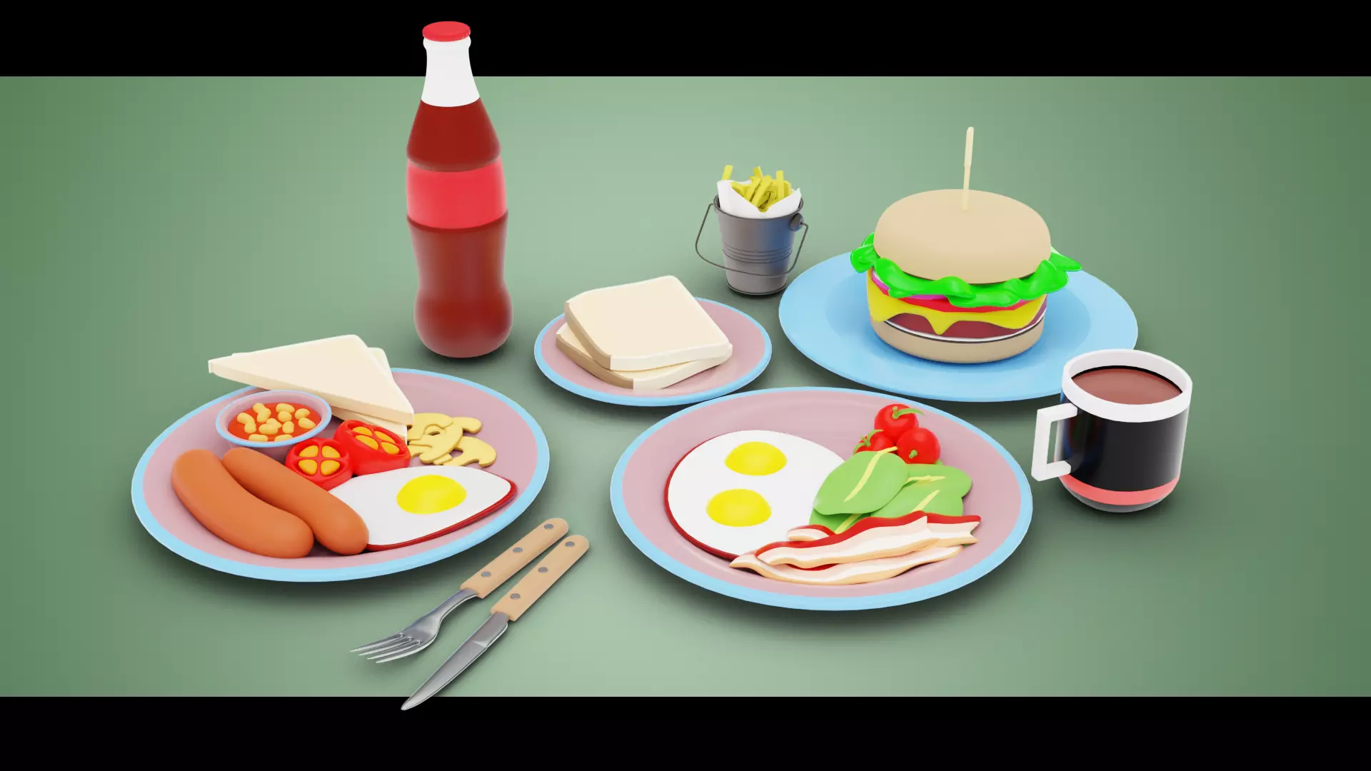 Stylized Food  3D Model Collection_0