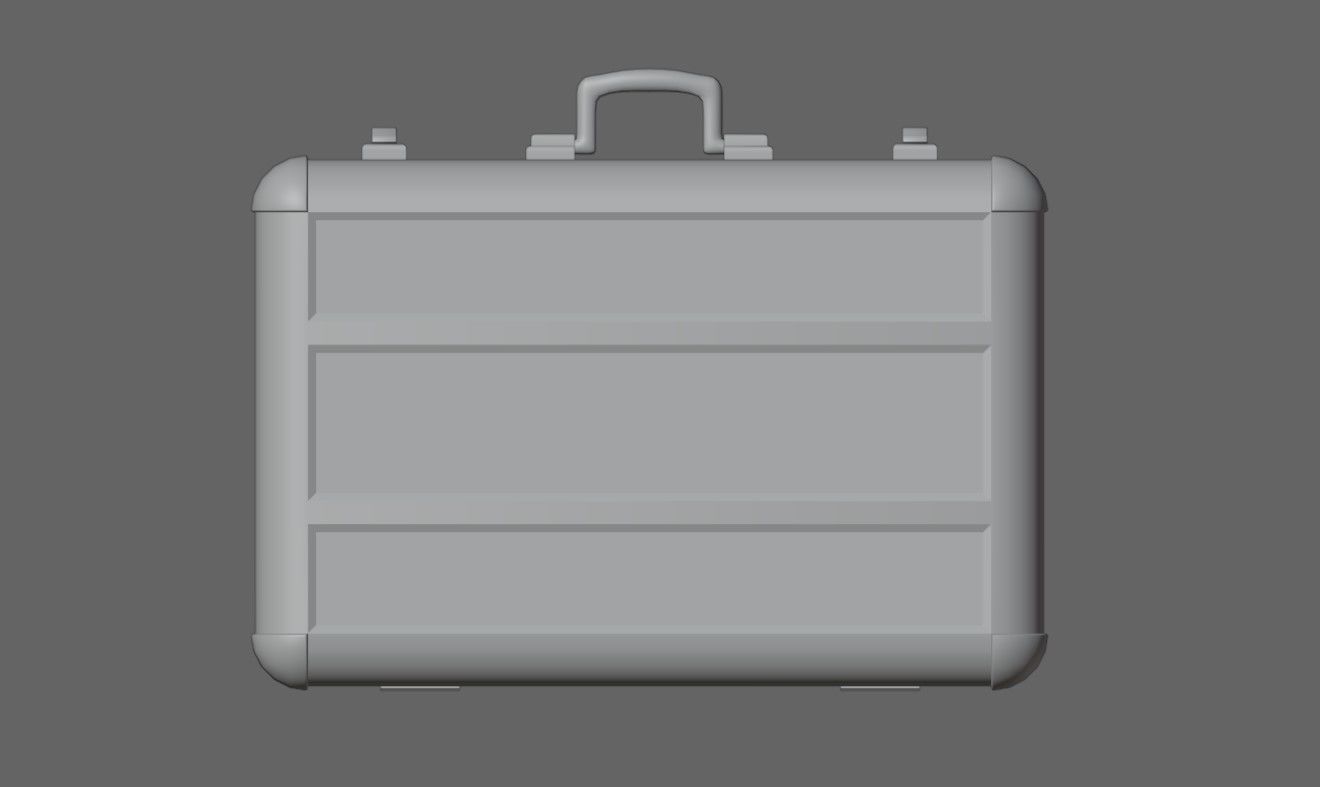 Suitcase - Aluminum Case - Maleta Low-poly 3D model_15