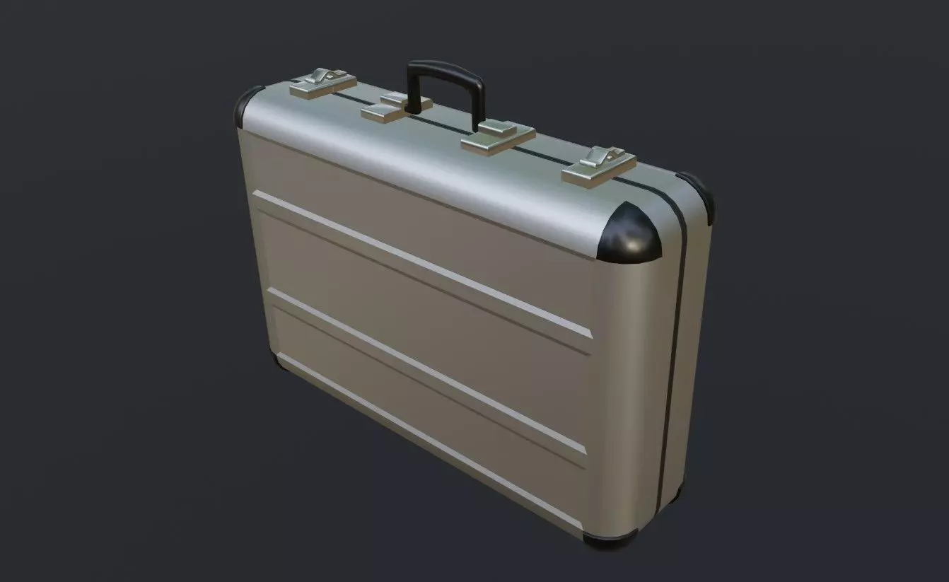 Suitcase - Aluminum Case - Maleta Low-poly 3D model_0