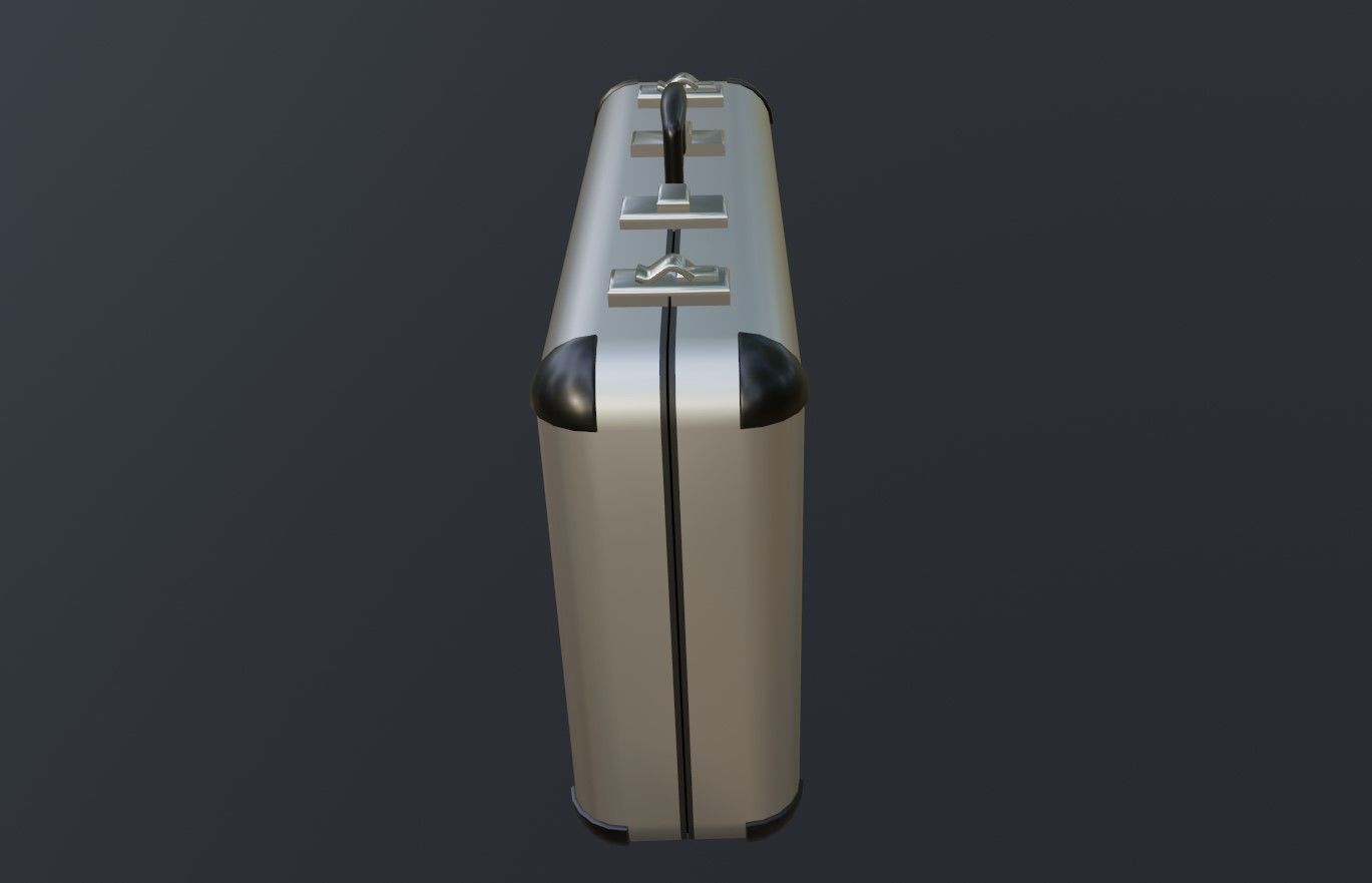 Suitcase - Aluminum Case - Maleta Low-poly 3D model_7