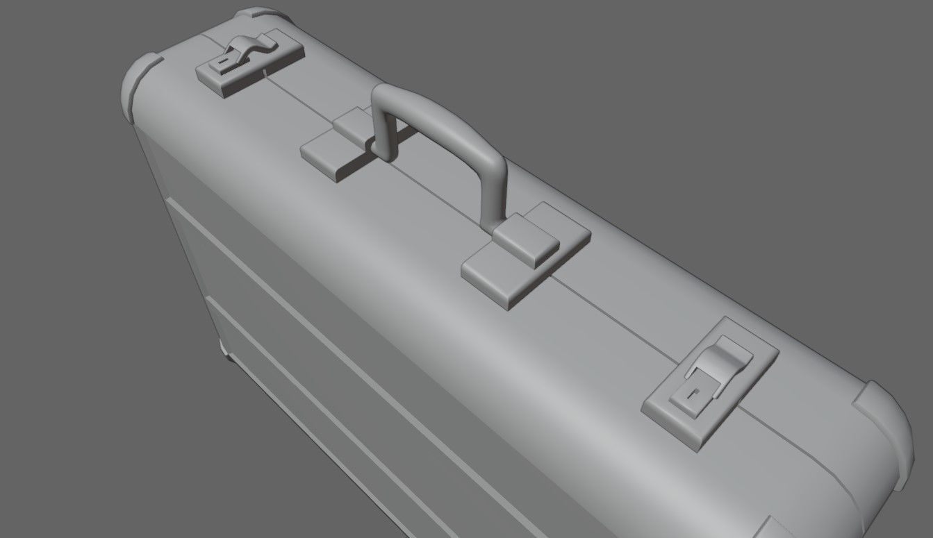 Suitcase - Aluminum Case - Maleta Low-poly 3D model_19
