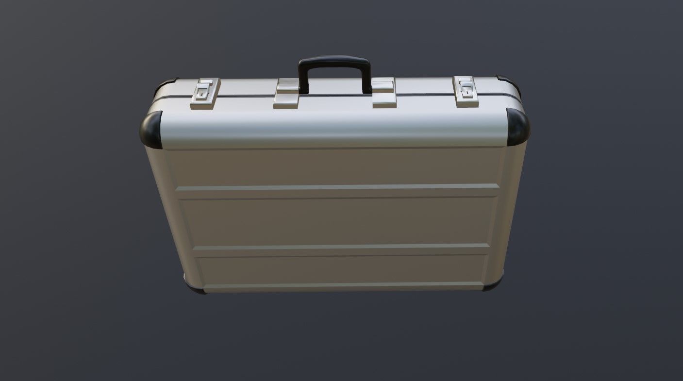 Suitcase - Aluminum Case - Maleta Low-poly 3D model_2